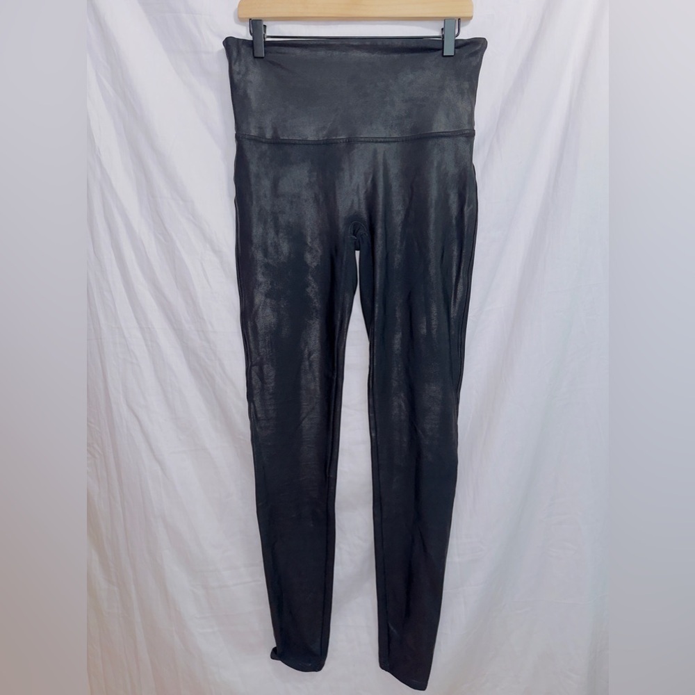 Spanx Black Faux Leather Leggings size 1X tall